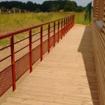 Le magnifique passerelle qui permettra de faire le tour du site des mégalithes de Changé