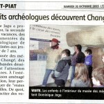 Musée des mégalithes de Changé - visites scolaires 28-29/10/2015 - article de l'Echo républicain